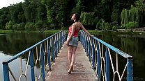 European Teen Dulcia Undressing Outdoor