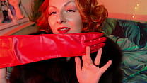 Sexy Fur Fetish And Long Red Gloves Arya Grander   Redhead Lady Point Of View