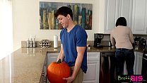 Stepsis Aubrey Catches Horny Stepbrother Fucking The Family Pumpkin