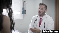 Pervy Doctor Talks Ebony Patient Into Rough Sex