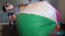 Mega Beach Ball Inflation INFLATABLE FETISH Non Pop Super Big Beach Ball Inflating