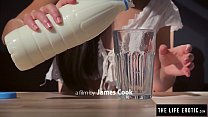 Cutie Masturbates Hard To Her Milk Fetish