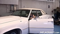 Big Breasted European Blonde Goddess Anike Ekira Gets Fucked And Facialized By Horny Mechanic In The Garage