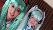 Asian And White Lesbians Cosplaying