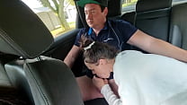 COCK Sucking SLUT Giving A BJ In The Backseat Of The Car While Driving In Public Outdoors