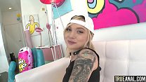 Tiny Tattooed Blonde Enjoys Some Hardcore Ass To Mouth Fun