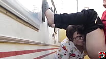 Claudia Marie Ctdx. Eating Cock Behind The Caravan