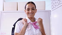 Big Tits Air Hostess Claudia Bavel Threesome Bondage Fantasy With Big Dick