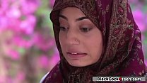 Arab Babe Flirts With Her New Neighbor To Suck His Black Dick