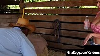 Yeee Haaw! Farm Fucking Cowgirls, Nina Kayy & Karen Fisher, Fill Their Plump Pussies With A Big Black Cock Swinging Cowboy! Giddy Up Thick Ladies! Full Video & More Nina @ NinaKayy.com!