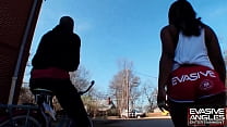 EVASIVE ANGLES Big Butt Black Girls On Bikes 2 Scene 3. Tiny Lets A Huge Dick Into Her Miniscule Hole