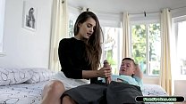 Guy Took A Dickpill By Accident And His Super Hot Latina Stepsis See His Huge Hardon.She Tells Him She Can Help Him With That And Gets Him On The Bed And Handjobs Him.Then She Deepthroats And Rides It