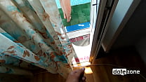 Chubby Housewife Fucked On The Balcony By Her Husband's Friend