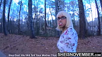 Sneaking Out To Freak My Spouse Stepdaughter! Fucking In Woods Missionary On The Filthy Pine Grass With Upskirt, Black Student Msnovember Legs Pushed Back, Taking Her Stepmother Spouse Rough BBC Sex Closeup In Her Pussy By Sheisnovember