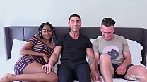 MMF Bi Threesome HUGE Uncut EURO COCK Marcos WRECKS Tight Hole On Pretty Bottom Boy Adam While Beautiful Ebony Destiny Cums From Her Toy!