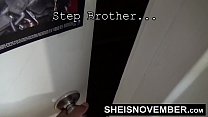 HD I Get Horny After Sneaking Into My Stepsister Bathroom While She Is Peeing And Showering, Causing Me To Fuck Her After Blowjob, Young Ebony Babe Sheisnovember Hardcore Riding Her Stepbrother Big Cock Closeup During Taboo Sex On Msnovember