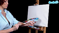 Big Tits MILF Ryan Keely Cosplay As Bob Ross Gets Horny During Painting Tutorial