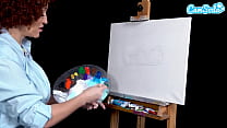 Big Tits MILF Ryan Keely Cosplay As Bob Ross Gets Horny During Painting Tutorial