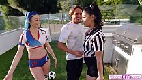 Soccer Girls Invited Their Bffs Crush Over.All Three Deepthroat The Studs Big Cock.The Latina Rides His Cock While Her Small Tits Gf Facesits Him