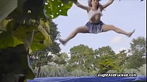 Trampoline Fucky Sucky With Big Tit