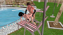 Animated 3D Sex   Cute Lesbian Girl Ducking Another Girl From Behind