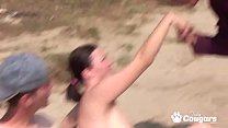 Chunky Mature MILF Has Sex At A Nude Beach